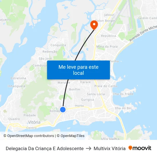 Delegacia Da Criança E Adolescente to Multivix Vitória map