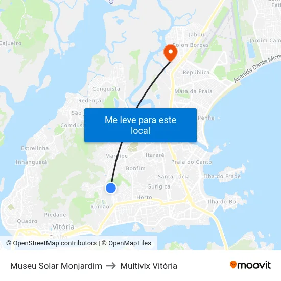 Museu Solar Monjardim to Multivix Vitória map