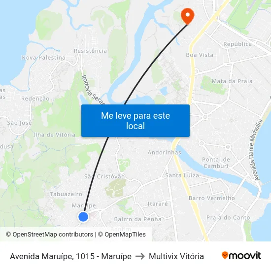 Avenida Maruípe, 1015 - Maruípe to Multivix Vitória map