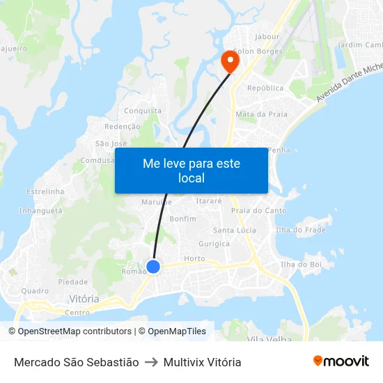 Mercado São Sebastião to Multivix Vitória map