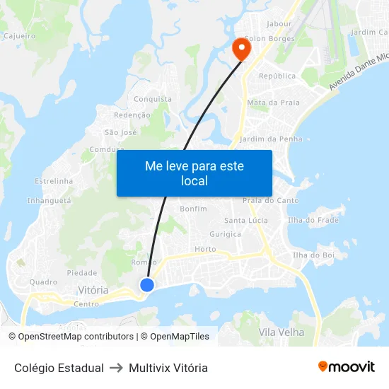 Colégio Estadual to Multivix Vitória map