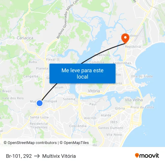 Br-101, 292 to Multivix Vitória map