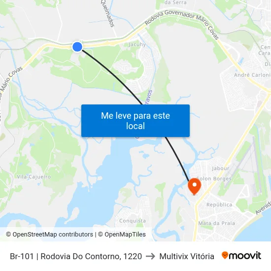 Br-101 | Rodovia Do Contorno, 1220 to Multivix Vitória map