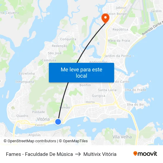 Fames - Faculdade De Música to Multivix Vitória map