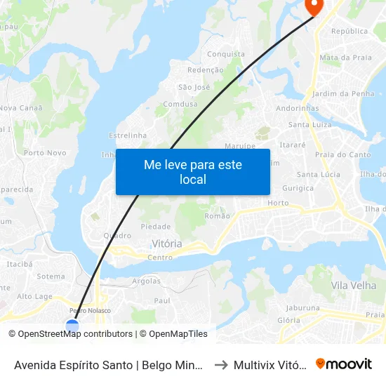 Avenida Espírito Santo | Belgo Mineira to Multivix Vitória map