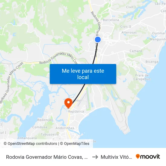 Rodovia Governador Mário Covas, 402 to Multivix Vitória map