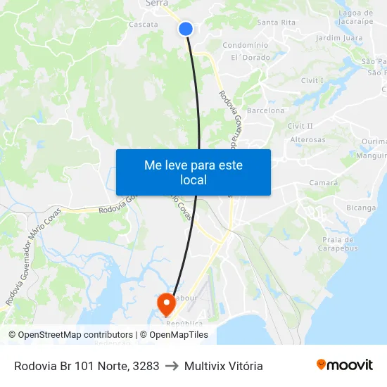 Rodovia Br 101 Norte, 3283 to Multivix Vitória map