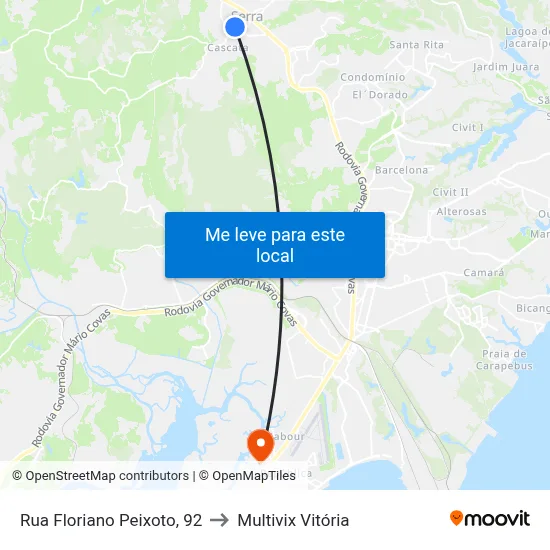 Rua Floriano Peixoto, 92 to Multivix Vitória map