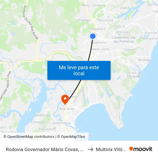 Rodovia Governador Mário Covas, 390 to Multivix Vitória map