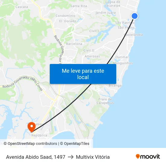 Avenida Abido Saad, 1497 to Multivix Vitória map