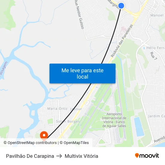 Pavilhão De Carapina to Multivix Vitória map