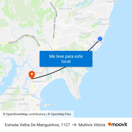 Estrada Velha De Manguinhos, 1127 to Multivix Vitória map