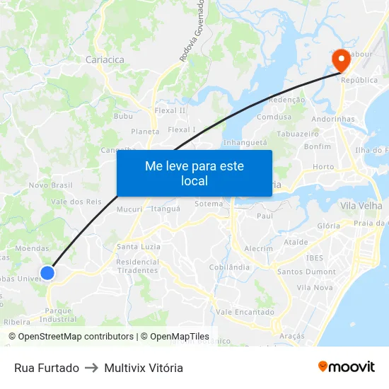 Rua Furtado to Multivix Vitória map