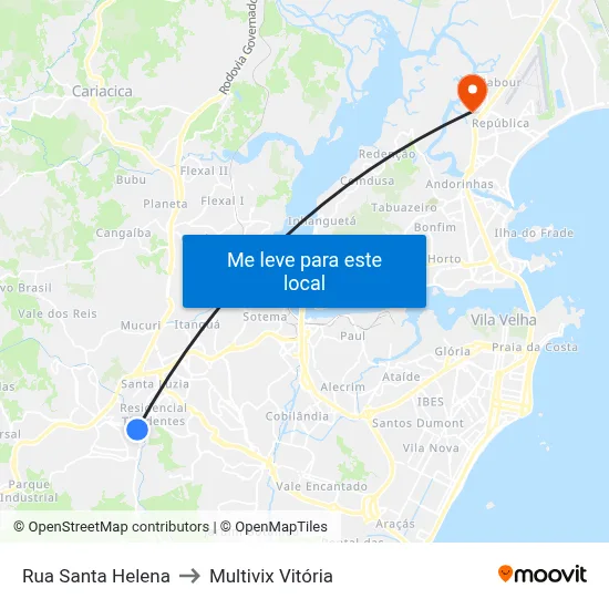 Rua Santa Helena to Multivix Vitória map