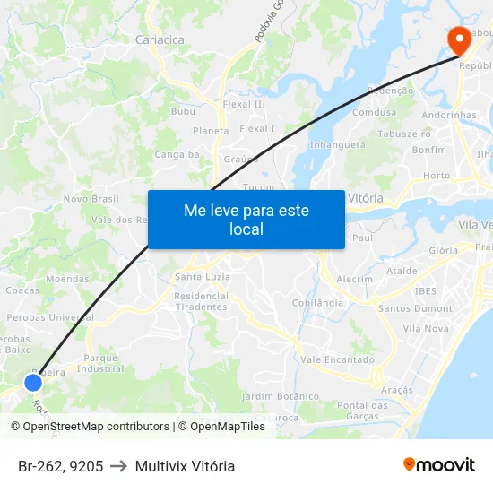 Br-262, 9205 to Multivix Vitória map