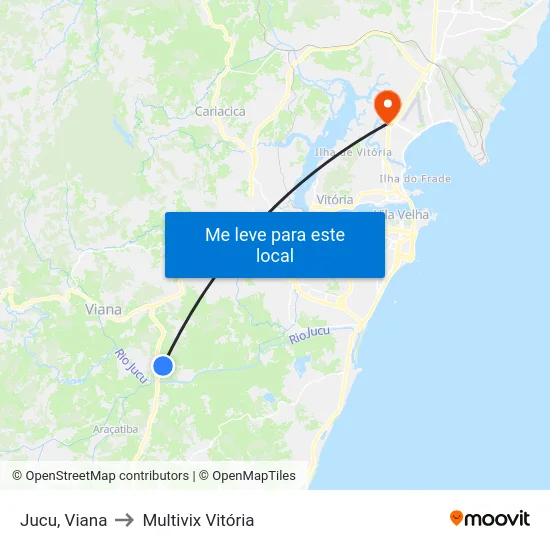 Jucu, Viana to Multivix Vitória map