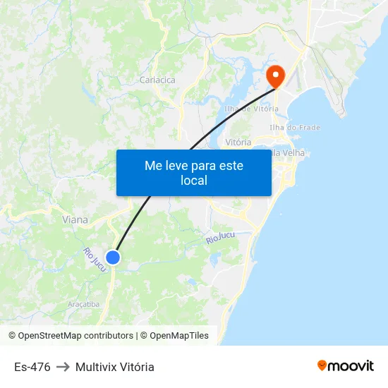 Es-476 to Multivix Vitória map