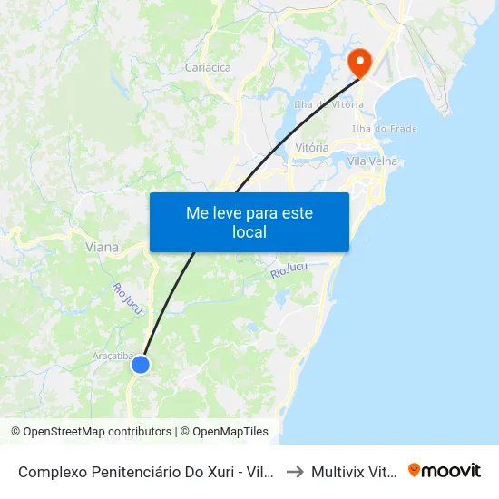 Complexo Penitenciário Do Xuri - Vila Velha to Multivix Vitória map