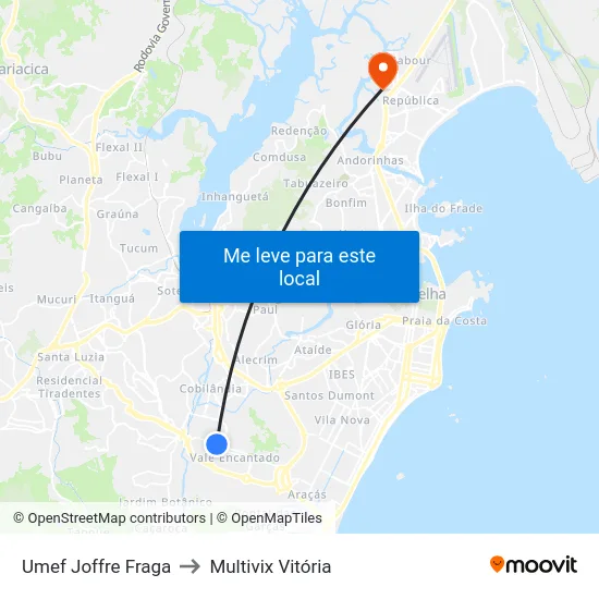 Umef Joffre Fraga to Multivix Vitória map