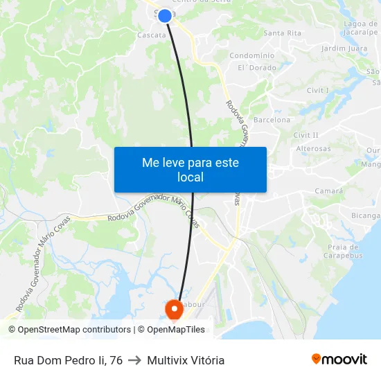 Rua Dom Pedro Ii, 76 to Multivix Vitória map