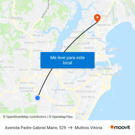 Avenida Padre Gabriel Maire, 529 to Multivix Vitória map