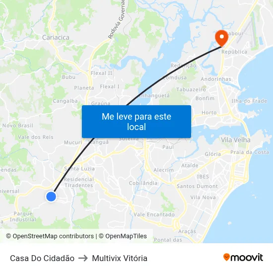 Casa Do Cidadão to Multivix Vitória map