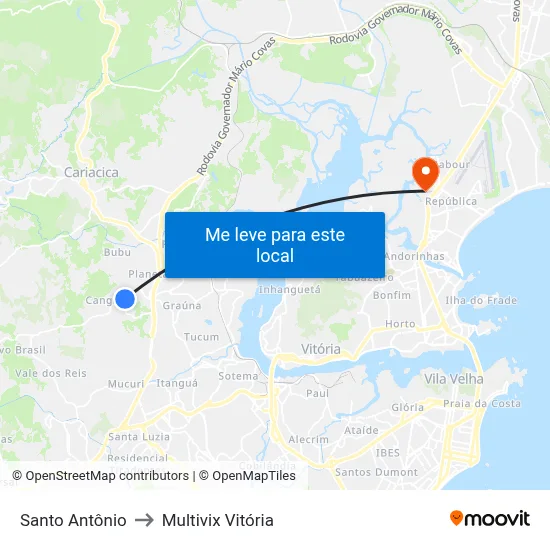 Santo Antônio to Multivix Vitória map