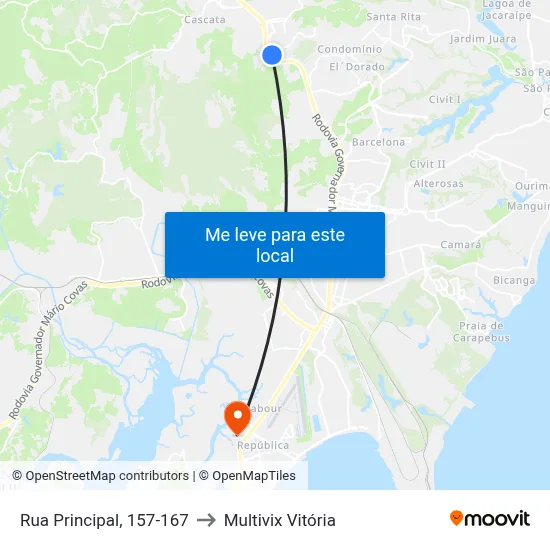 Rua Principal, 157-167 to Multivix Vitória map