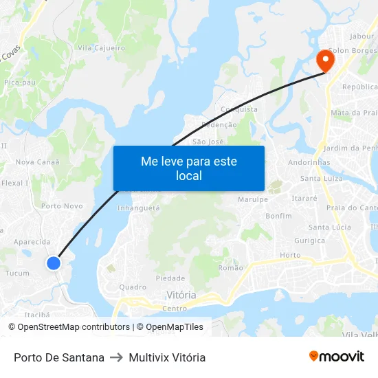 Porto De Santana to Multivix Vitória map