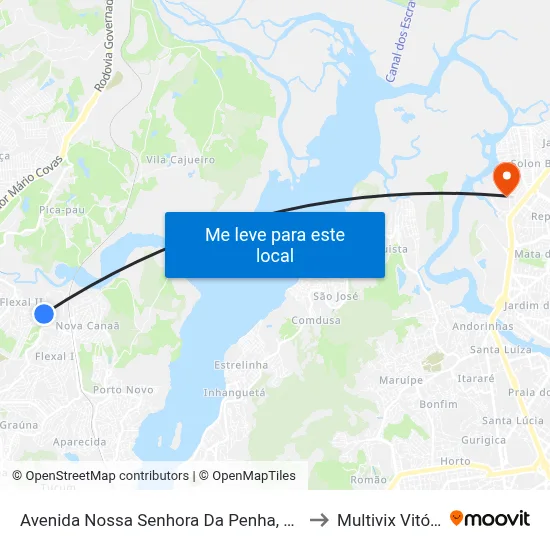 Avenida Nossa Senhora Da Penha, 2025 to Multivix Vitória map
