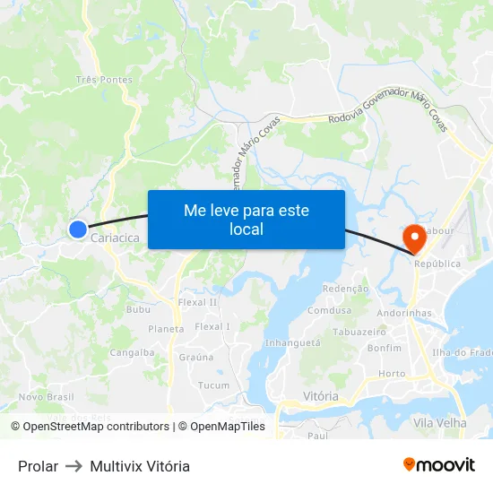 Prolar to Multivix Vitória map
