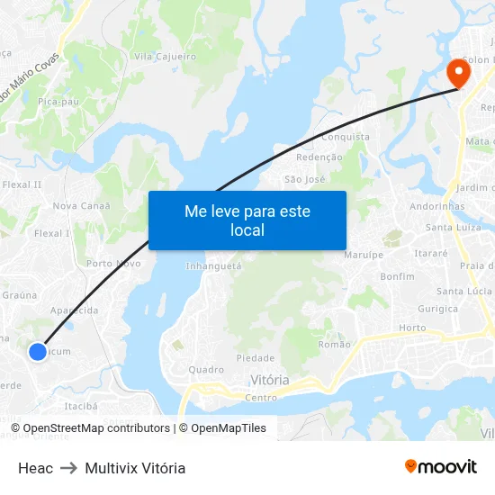 Heac to Multivix Vitória map