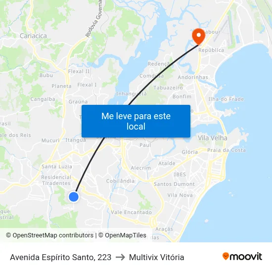 Avenida Espírito Santo, 223 to Multivix Vitória map