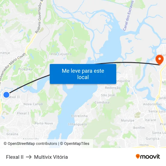 Flexal II to Multivix Vitória map