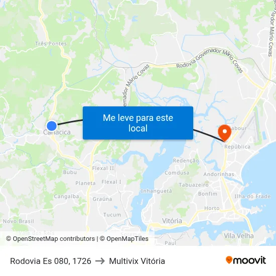 Rodovia Es 080, 1726 to Multivix Vitória map