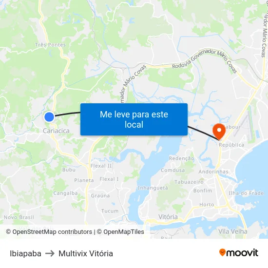 Ibiapaba to Multivix Vitória map