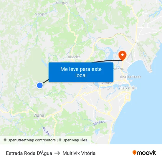 Estrada Roda D'Água to Multivix Vitória map