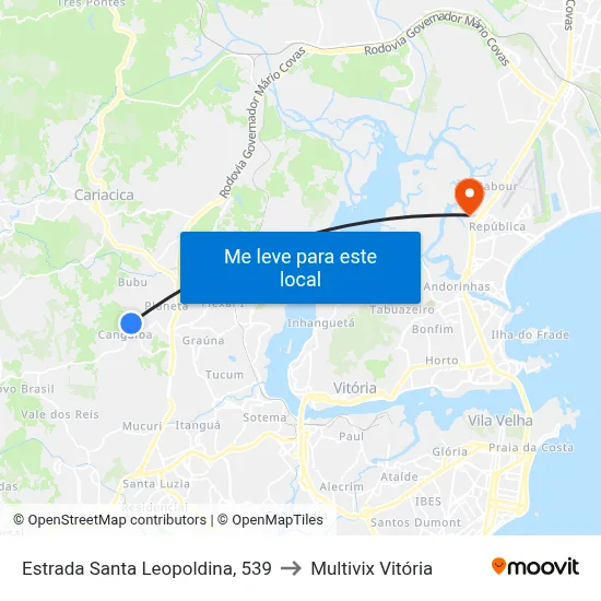 Estrada Santa Leopoldina, 539 to Multivix Vitória map