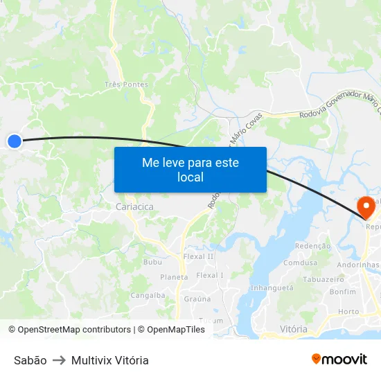 Sabão to Multivix Vitória map