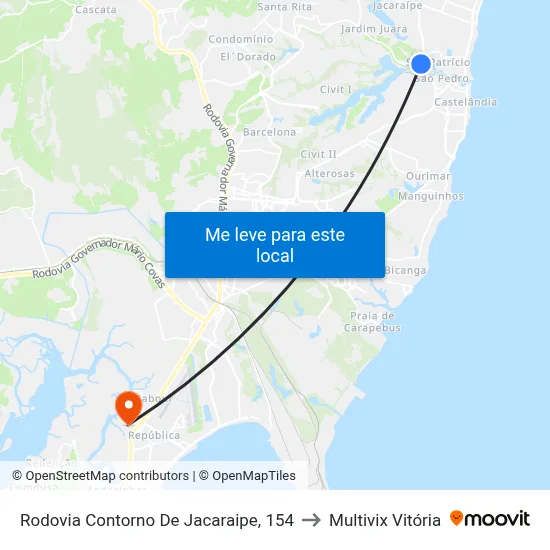 Rodovia Contorno De Jacaraipe, 154 to Multivix Vitória map