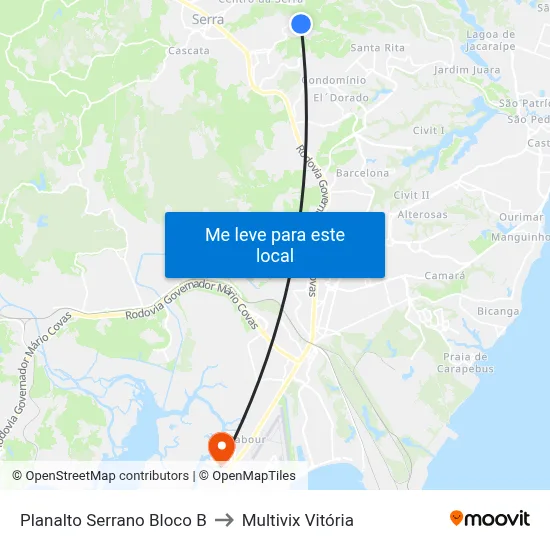 Planalto Serrano Bloco B to Multivix Vitória map