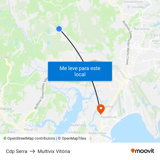 Cdp Serra to Multivix Vitória map
