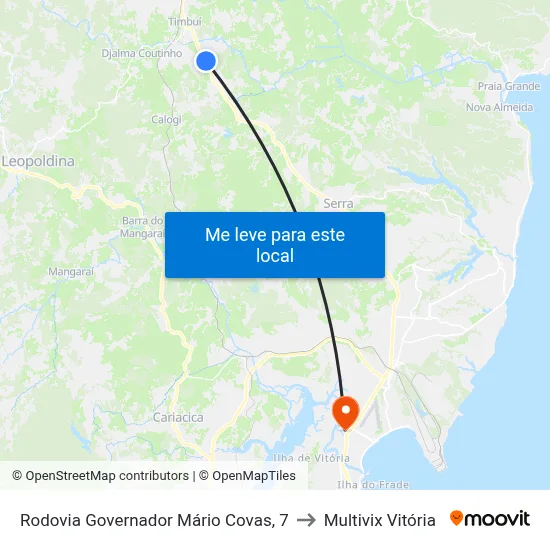 Rodovia Governador Mário Covas, 7 to Multivix Vitória map