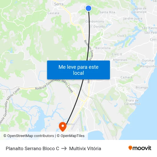Planalto Serrano Bloco C to Multivix Vitória map