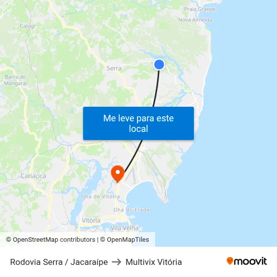 Rodovia Serra / Jacaraípe to Multivix Vitória map