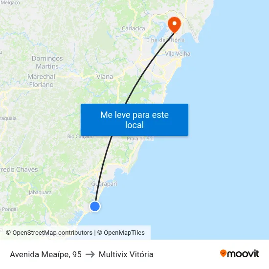Avenida Meaípe, 95 to Multivix Vitória map