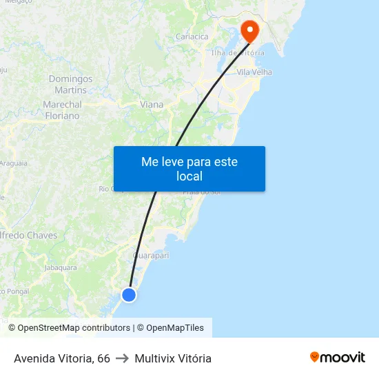 Avenida Vitoria, 66 to Multivix Vitória map