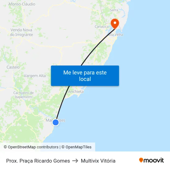 Prox. Praça Ricardo Gomes to Multivix Vitória map