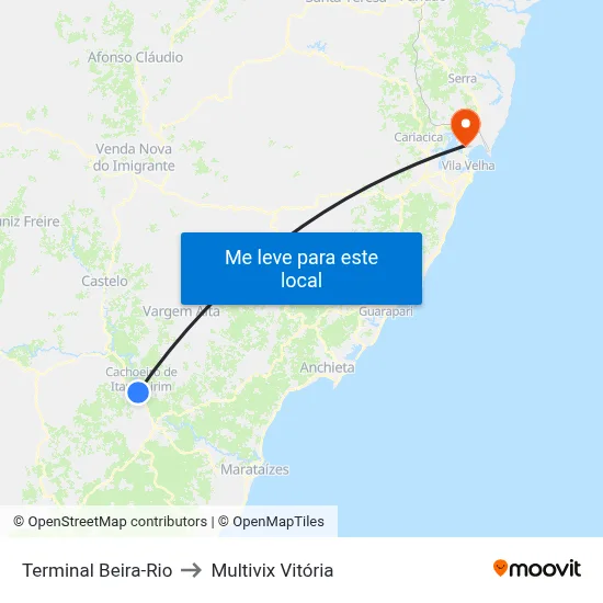 Terminal Beira-Rio to Multivix Vitória map
