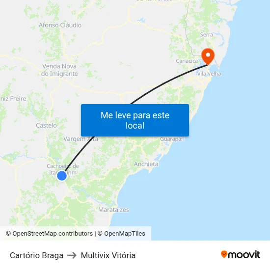 Cartório Braga to Multivix Vitória map